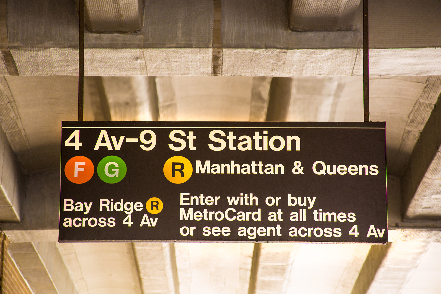 4 Av - 9 St Subway Station Sign